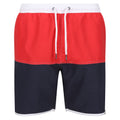 Roccoco Red-Navy - Front - Regatta Mens Benicio Swim Shorts