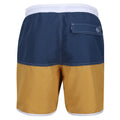 Dark Denim-Gold Straw - Back - Regatta Mens Benicio Swim Shorts