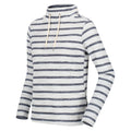 Light Vanilla-Navy - Pack Shot - Regatta Womens-Ladies Hensley Stripe Fleece