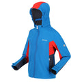 Imperial Blue-Fiery Red - Close up - Regatta Childrens-Kids Acidity V Soft Shell Jacket