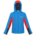 Imperial Blue-Fiery Red - Front - Regatta Childrens-Kids Acidity V Soft Shell Jacket