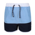 Powder Blue-Navy - Front - Regatta Childrens-Kids Sergio Swim Shorts