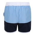 Powder Blue-Navy - Back - Regatta Childrens-Kids Sergio Swim Shorts
