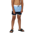 Powder Blue-Navy - Side - Regatta Childrens-Kids Sergio Swim Shorts