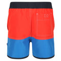 Fiery Red-Imperial Blue - Back - Regatta Childrens-Kids Sergio Swim Shorts