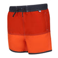 Rusty Orange-Blaze Orange - Side - Regatta Childrens-Kids Sergio Swim Shorts