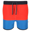 Fiery Red-Imperial Blue - Front - Regatta Childrens-Kids Sergio Swim Shorts