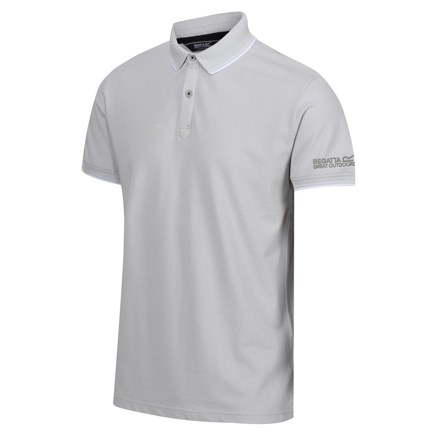 Silver Grey-White - Side - Regatta Mens Tadeo Polo Shirt