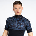 Black - Side - Dare 2B Mens Stay The Course II Downshift Print Cycling Jersey