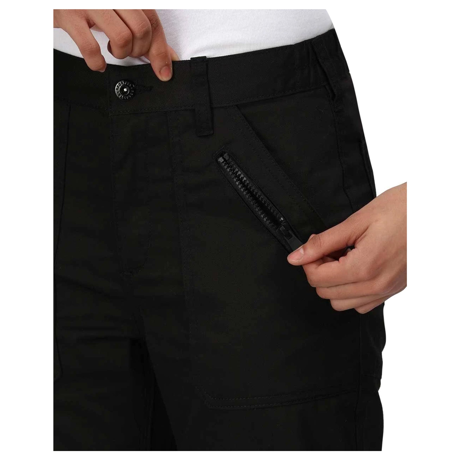 Black - Side - Regatta Professional Womens-Ladies Cargo Trousers