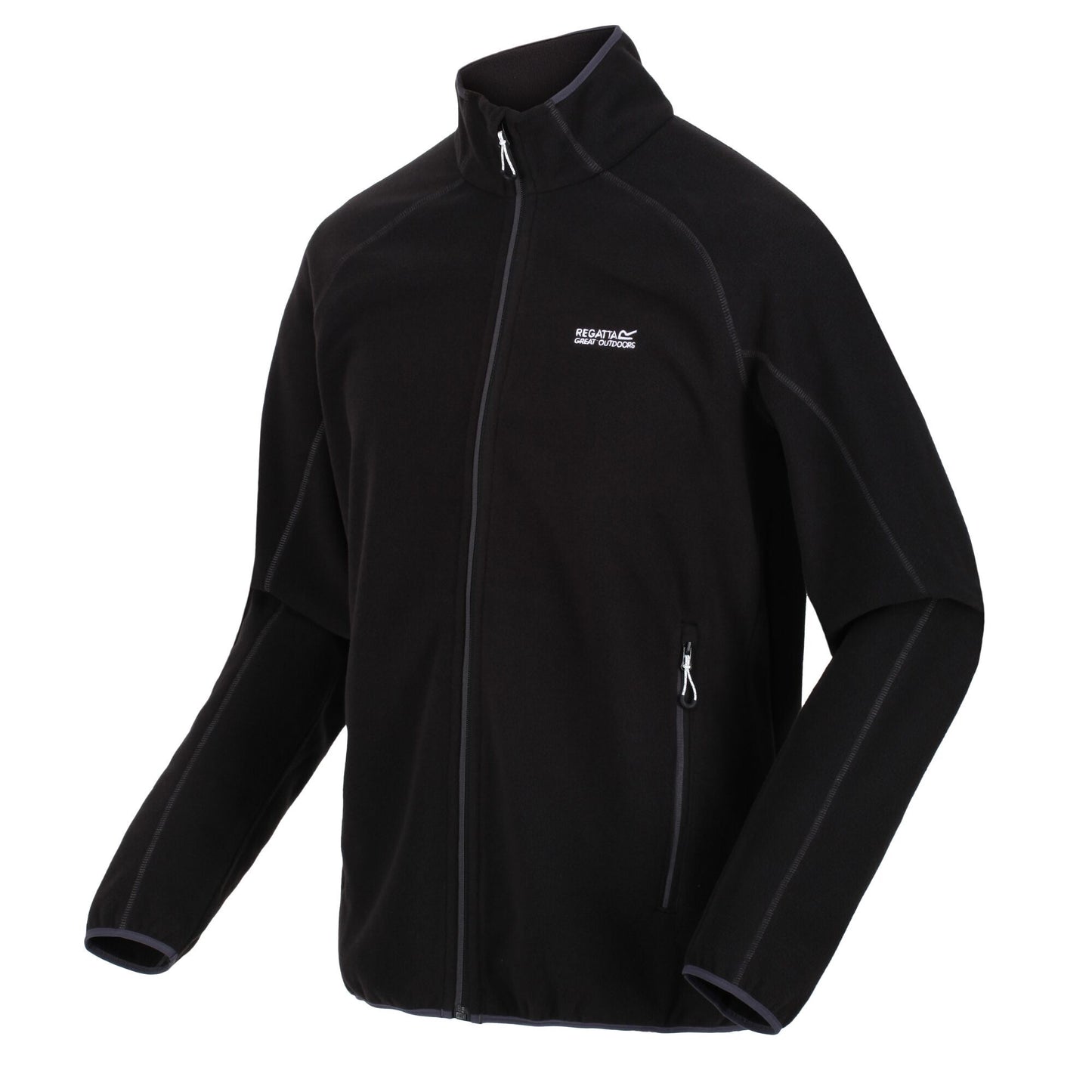 Black - Side - Regatta Mens Hadfield Full Zip Fleece Jacket