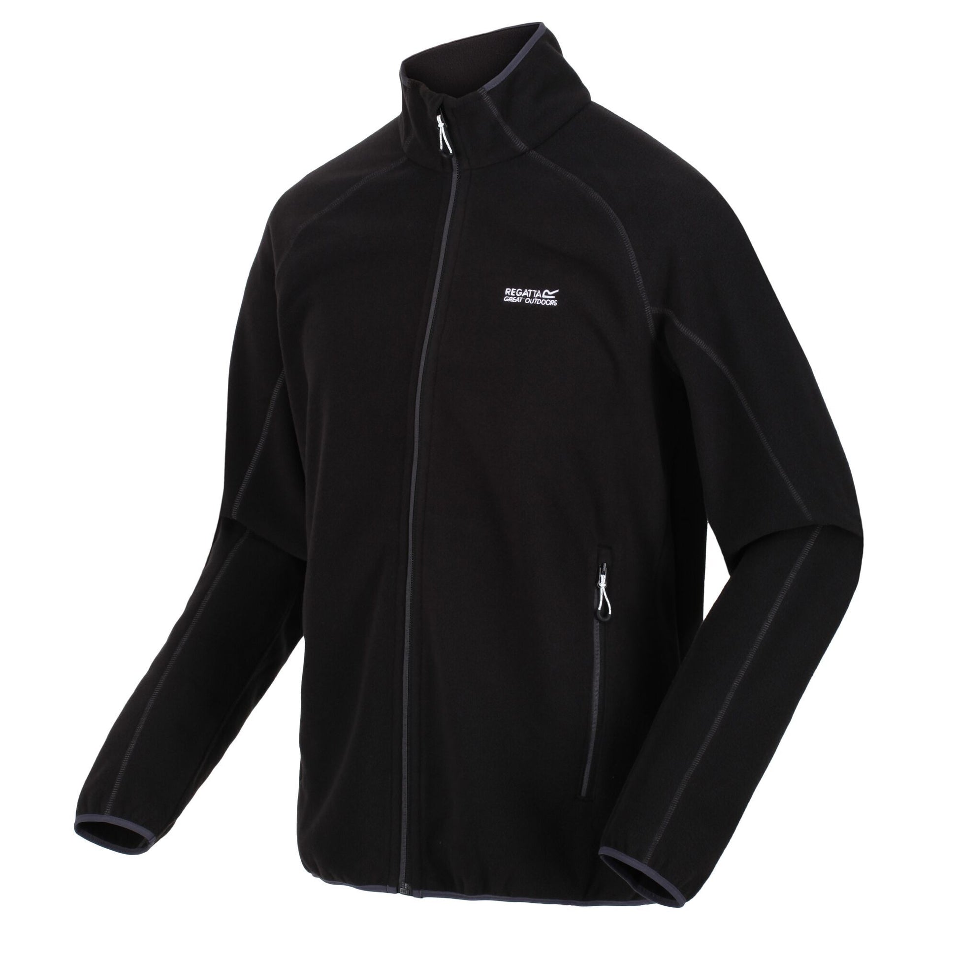 Black - Side - Regatta Mens Hadfield Full Zip Fleece Jacket