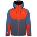 Stellar Blue-Burnt Salmon - Front - Dare 2B Mens Soaring II Recycled Waterproof Jacket
