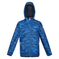 Imperial Blue - Front - Regatta Childrens-Kids Lever Camo Packaway Waterproof Jacket
