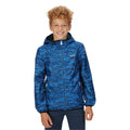 Imperial Blue - Back - Regatta Childrens-Kids Lever Camo Packaway Waterproof Jacket