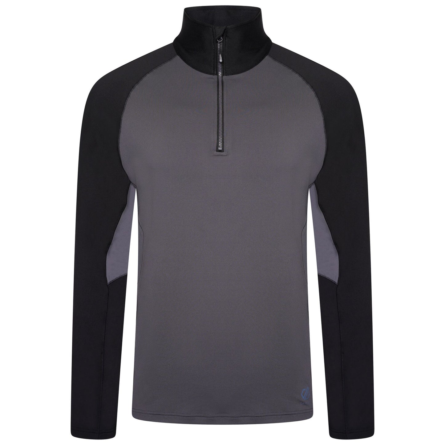 Ebony Grey - Front - Dare 2B Mens Fuser Core Stretch Half Zip Thermal Top