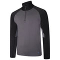 Ebony Grey - Pack Shot - Dare 2B Mens Fuser Core Stretch Half Zip Thermal Top