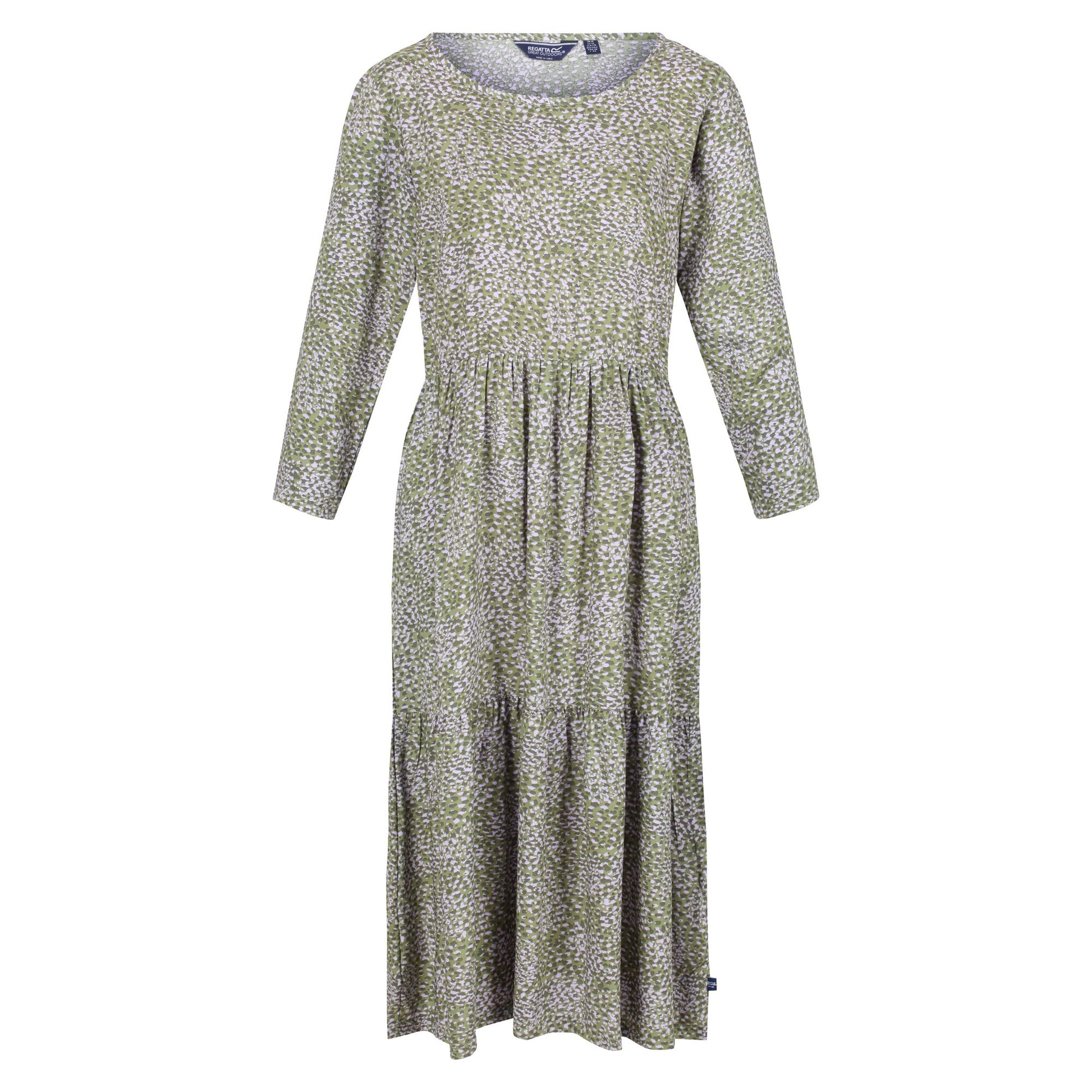Green Fields - Front - Regatta Womens-Ladies Briella Abstract Long-Sleeved Casual Dress