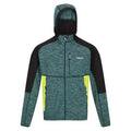 Pacific Green-Black - Front - Regatta Mens Cadford III Marl Full Zip Hoodie