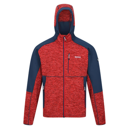 Fiery Red-Moonlight Denim - Front - Regatta Mens Cadford III Marl Full Zip Hoodie