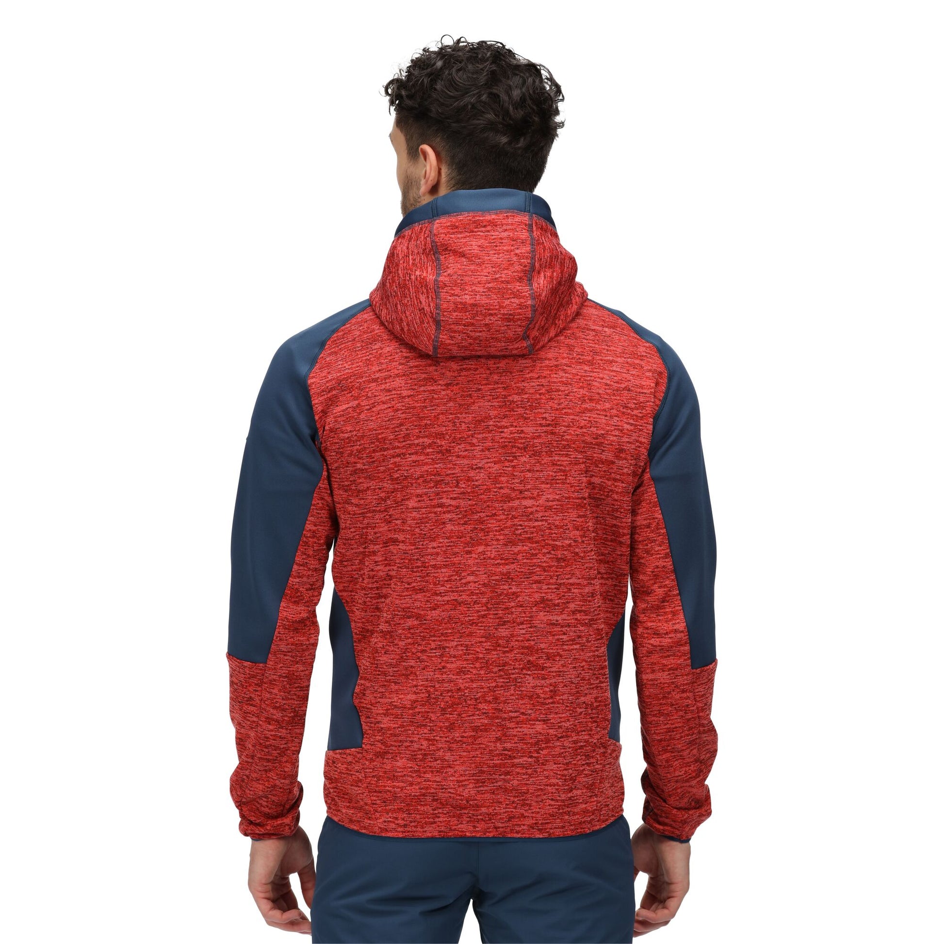 Fiery Red-Moonlight Denim - Close up - Regatta Mens Cadford III Marl Full Zip Hoodie