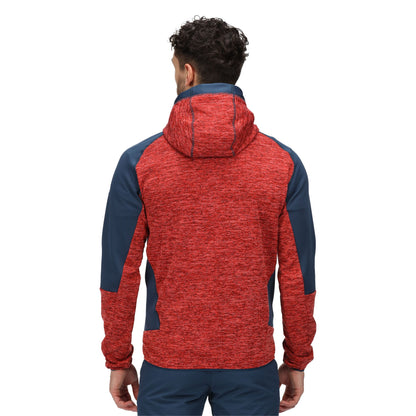 Fiery Red-Moonlight Denim - Close up - Regatta Mens Cadford III Marl Full Zip Hoodie