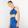 Space Blue - Side - Dare 2B Womens-Ladies Mantra Tie Dye Recycled Sports Bra