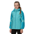 Turquoise-Enamel - Back - Regatta Childrens-Kids Rayz Waterproof Jacket