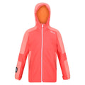 Neon Peach-Fusion Coral - Front - Regatta Childrens-Kids Rayz Waterproof Jacket