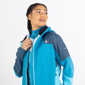 Capri Blue-Crystal Seas - Pack Shot - Dare 2B Womens-Ladies Checkpoint III Recycled Waterproof Jacket