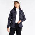 Black - Close up - Dare 2B Womens-Ladies Far Out Mirage Print Soft Shell Jacket