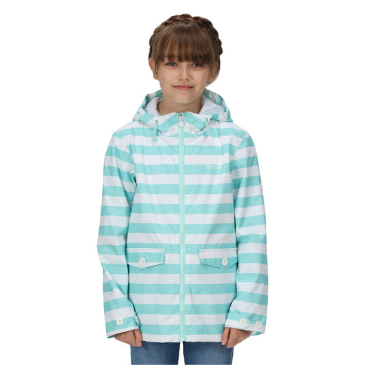 Aruba Blue - Front - Regatta Childrens-Kids Belladonna Stripe Waterproof Jacket