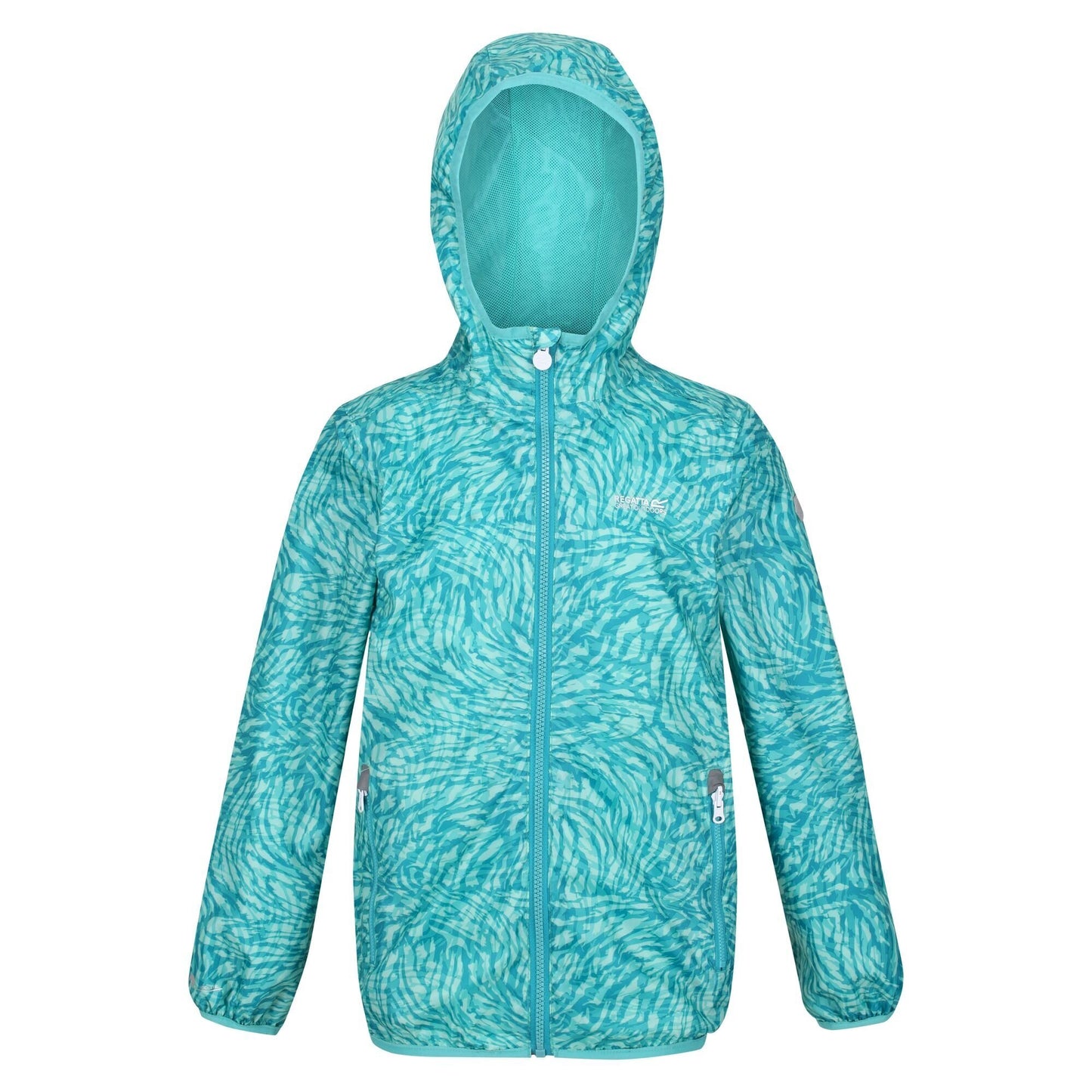 Enamel - Front - Regatta Childrens-Kids Lever Animal Print Packaway Waterproof Jacket
