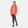 Neon Peach - Back - Regatta Childrens-Kids Lever Animal Print Packaway Waterproof Jacket