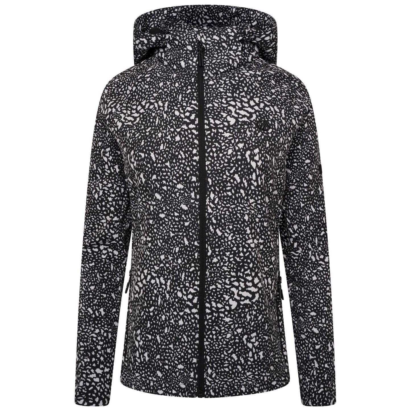 Black-White - Front - Dare 2B Womens-Ladies Far Out Dotted Soft Shell Jacket