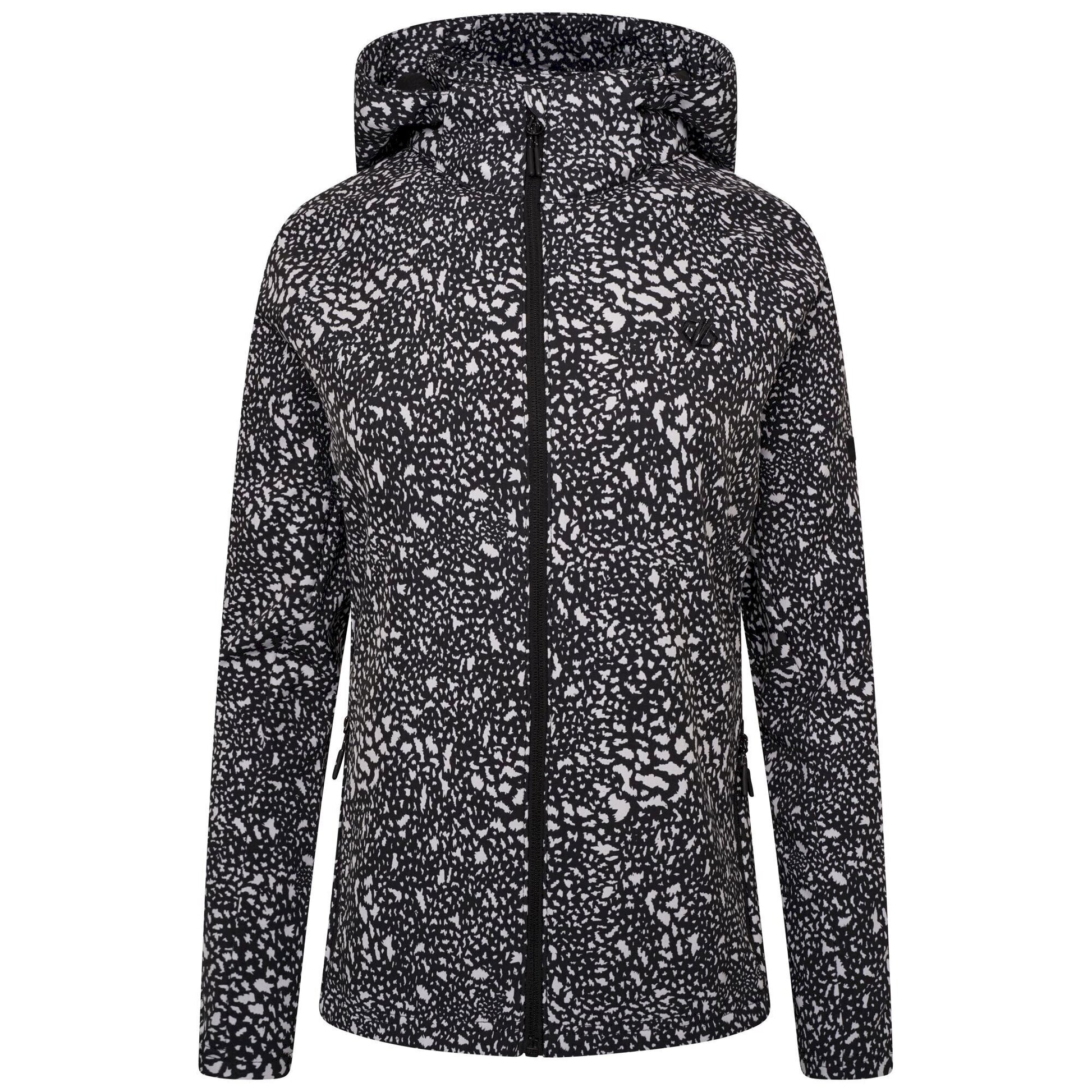 Black-White - Front - Dare 2B Womens-Ladies Far Out Dotted Soft Shell Jacket