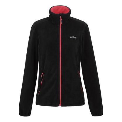 Black-Peach Bloom - Front - Regatta Womens-Ladies Floreo IV Full Zip Fleece Jacket