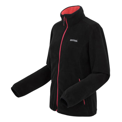 Black-Peach Bloom - Side - Regatta Womens-Ladies Floreo IV Full Zip Fleece Jacket
