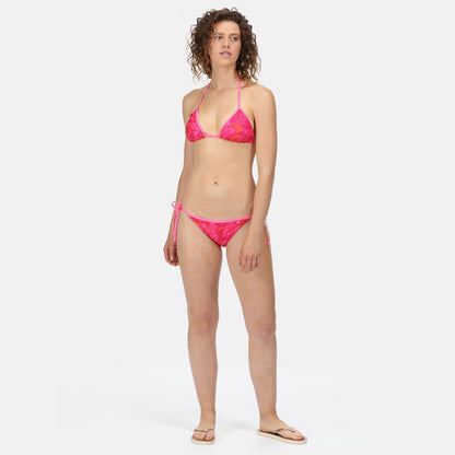 Pink Fusion - Side - Regatta Womens-Ladies Aceana Palm Print Bikini Bottoms