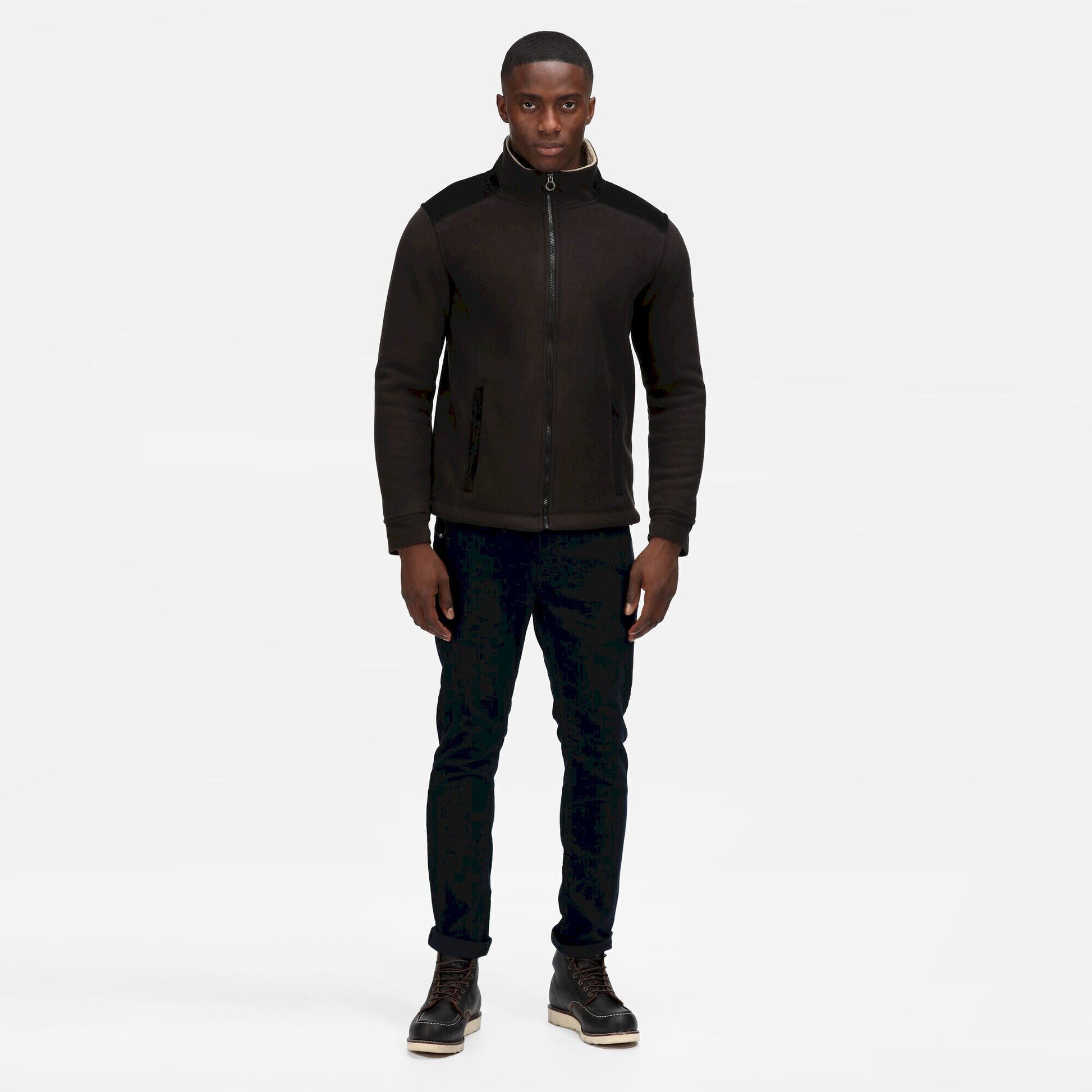 Black - Side - Regatta Professional Mens Full Zip Fleece Jacket