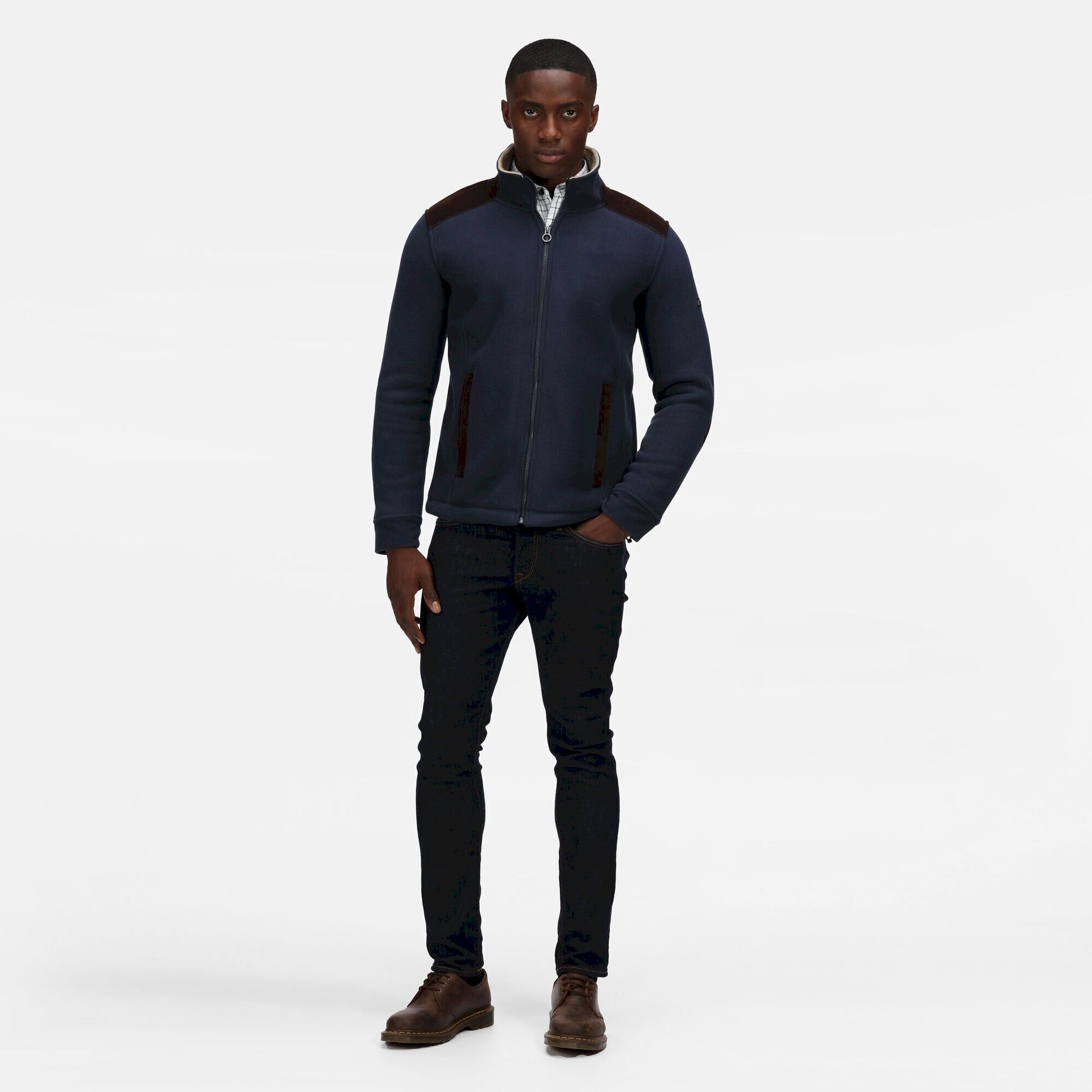 Navy - Side - Regatta Professional Mens Full Zip Fleece Jacket