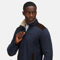 Navy - Close up - Regatta Mens Faversham Full Zip Fleece Jacket