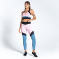 Powder Pink-Black - Lifestyle - Dare 2B Womens-Ladies Crystallize Recycled Sports Bra