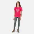 Pink Fusion - Side - Regatta Childrens-Kids Bosley V Heart T-Shirt