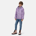 Pastel-Lilac - Close up - Regatta Girls Catkin Animal Print Waterproof Jacket