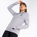 Ash Grey - Close up - Dare 2B Womens-Ladies Out & Out Marl Fleece Hoodie