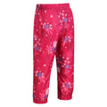 Pink Fusion - Side - Regatta Childrens-Kids Pack It Floral Peppa Pig Waterproof Over Trousers