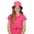 Pink Fusion - Front - Regatta Childrens-Kids Crow Animal Print Canvas Bucket Hat