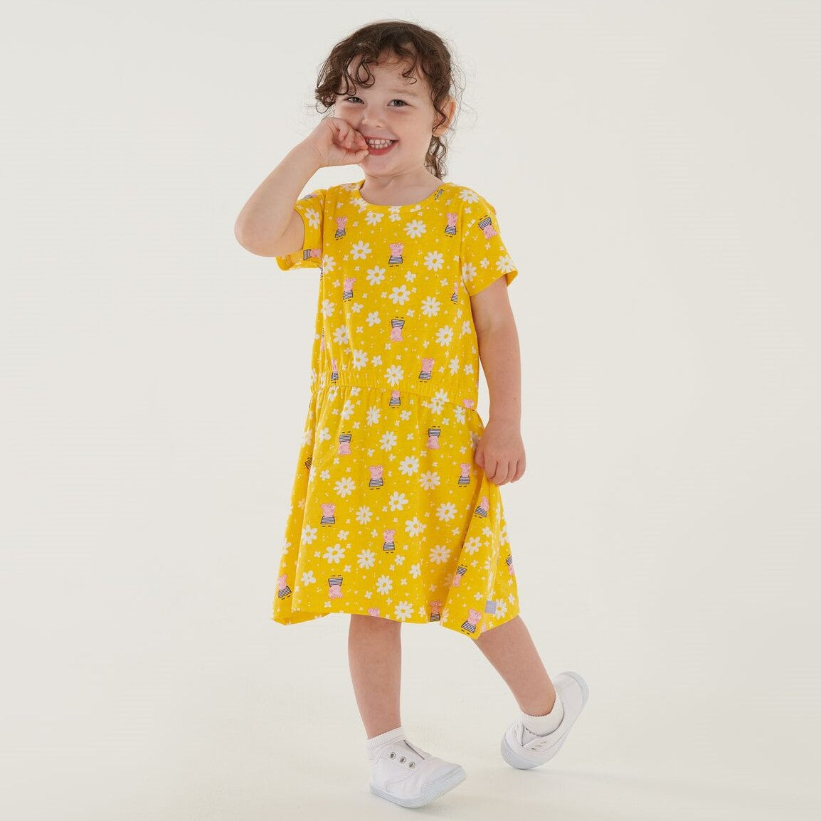 Maize Yellow - Side - Regatta Baby Girls Peppa Pig Flower Casual Dress
