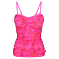 Fusion Pink - Front - Regatta Womens-Ladies Aceana II Palm Leaf Tankini Top